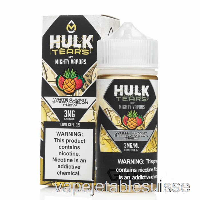Vape Suisse Gommeuse Blanche Paille Melon à Mâcher - Larmes De Hulk - 100 Ml 3 Mg